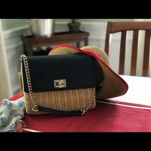 Talbots straw and leather bag.